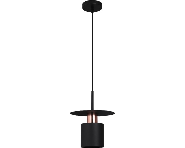 Závěsná lampa Hilena černá/růžové zlato