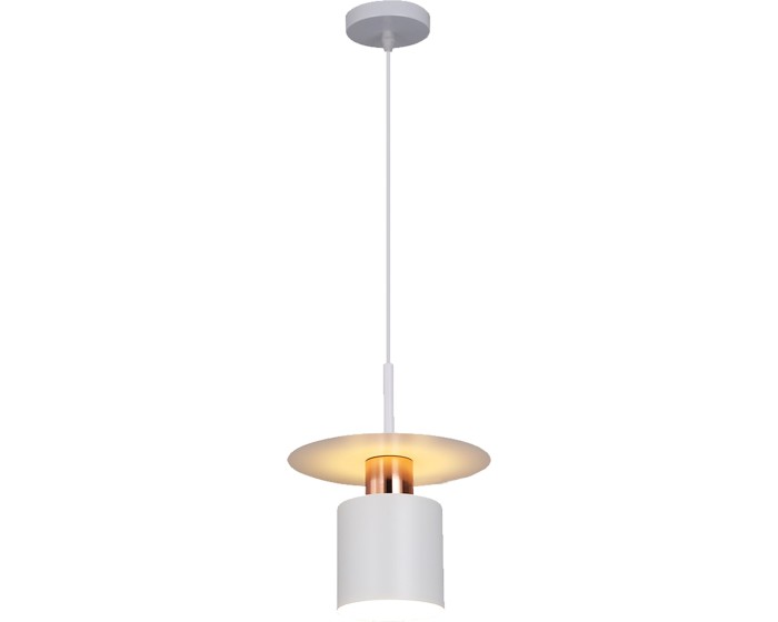 Závěsná lampa Hilena bílá/růžové zlato