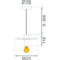Závěsná lampa La Belle XXXIII černá/stříbrná