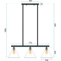 Stropní svítidlo APP318-3CP černé/transparentní