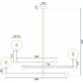 Visací stropní svítidlo Kule 3 APP918-3CP zlaté