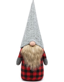 Vánoční skřítek ELF 055 - 40 cm šedý/červený
