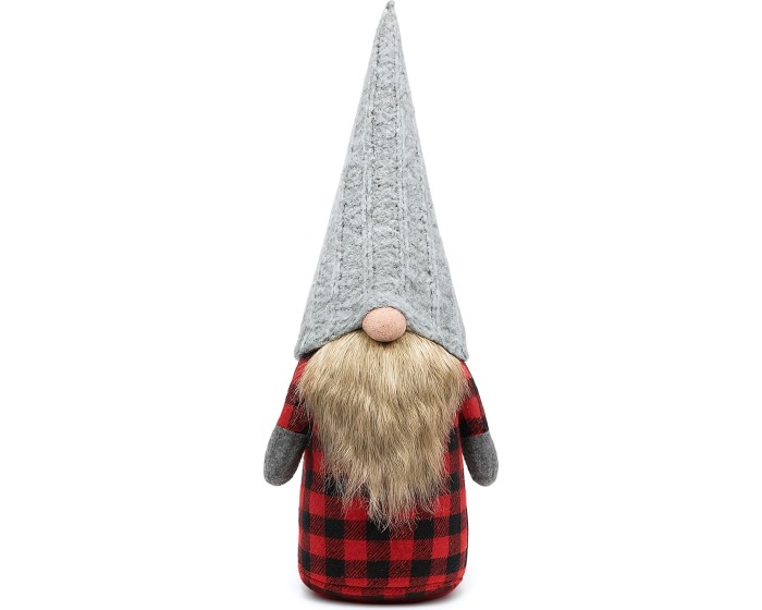 Vánoční skřítek ELF 055 - 40 cm šedý/červený