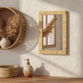 Nástěnné dřevěné zrcadlo BOHO 55x35 cm přírodní