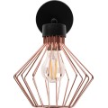Nástěnná lampa Eira růžově zlatá/černá