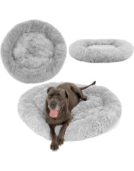 Kulatý pelíšek pro psy a kočky PLUSH vel. L 100 cm světle šedý