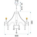 Křišťálové stropní svítidlo 300752 stříbrné