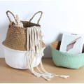 Přírodní košík BOHO I bílo-hnědý