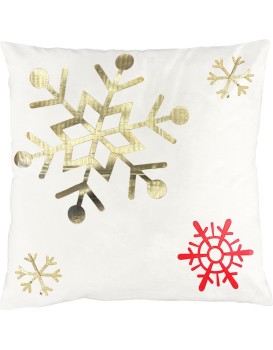 Vánoční povlak na polštář Snowflake 45x45 cm bílý/zlatý