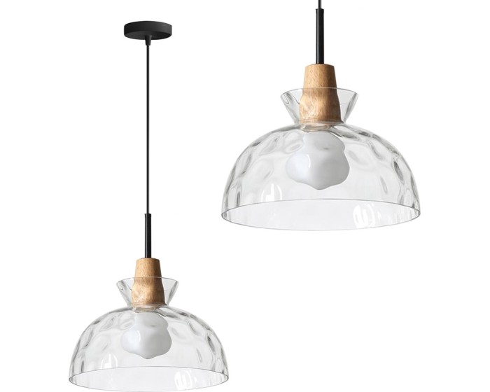 Závěsná lampa La Belle XXV černá/hnědá