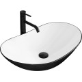Keramické umyvadlo na desku Rea Royal 62,5x36 cm Black White