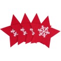 Vánoční obal na příbor Red Star 4 ks červený
