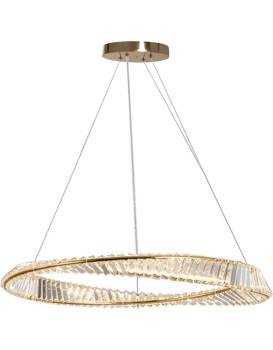 Křišťálový závěsný LED lustr APP1202-CP 78 cm zlatý/neutrální bílá