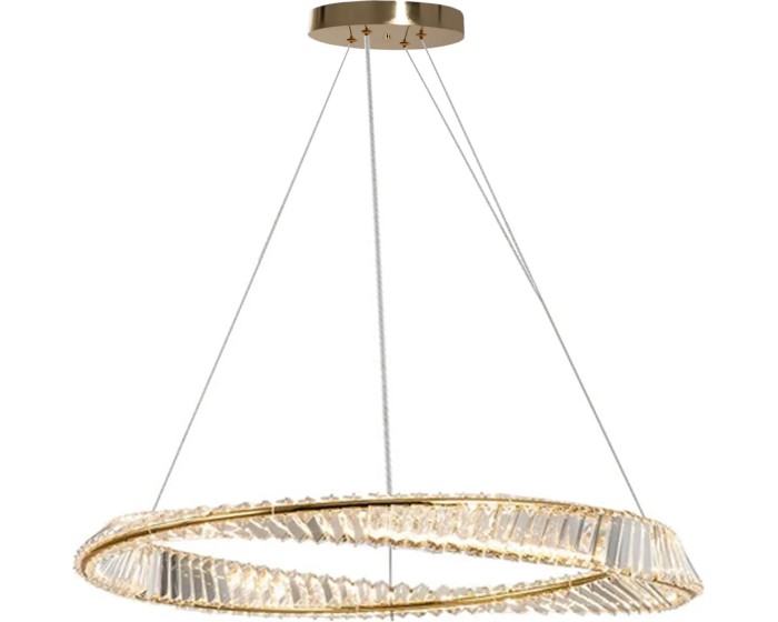 Křišťálový závěsný LED lustr APP1202-CP 78 cm zlatý/neutrální bílá