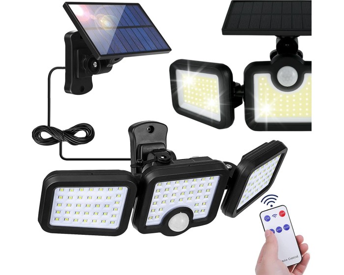 Nástěnná solární LED lampa Faros černá