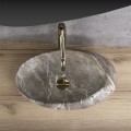 Keramické umyvadlo na desku Rea Roxy B Stone NATURE 48,7x30,7 cm - šedé