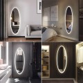 Nástěnné oválné zrcadlo s LED osvětlením DROP 50x120 cm