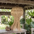 Závěsná lampa La Belle Boho IV černá/bambus