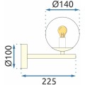 Nástěnná lampa Ball III zlatá