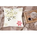 Vánoční povlak na polštář Snowflake 45x45 cm bílý/zlatý