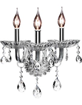 Křišťálová nástěnná lampa 300759 stříbrná