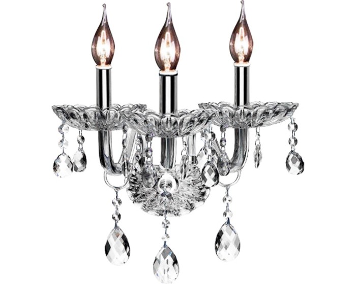 Křišťálová nástěnná lampa 300759 stříbrná
