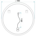 Kulaté dotykové zrcadlo s LED osvětlením Simple 90 cm