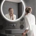 Kulaté dotykové zrcadlo s LED osvětlením Simple 90 cm