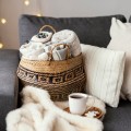 Přírodní košík BOHO I hnědo - černý