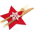 Vánoční obal na příbor Red Star 6 ks červený