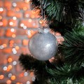 Sada vánočních baněk BOMBKI 30 ks mix druhů stříbrno-bílá