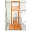 Stojan na toaletní papír a WC kartáč bambus
