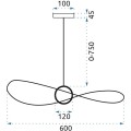 Stropní svítidlo LED Aza 60 cm černé
