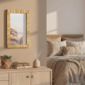 Nástěnné dřevěné zrcadlo BOHO 55x35 cm přírodní