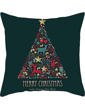 Povlak na polštář 3D Merry Christmas zelený
