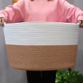 Přírodní košík BOHO 55 cm bílo - hnědý