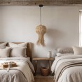 Závěsná lampa La Belle Boho IV černá/bambus
