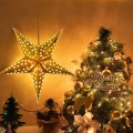 Svítící LED papírová hvězda LUMINA II 45 cm zlatá