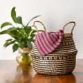 Přírodní košík BOHO I hnědo - černý