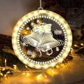 LED světelná ozdoba na okno JINGLE BELLS II kruhová bílá
