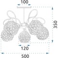 Křišťálové stropní svítidlo APP636-5C stříbrné