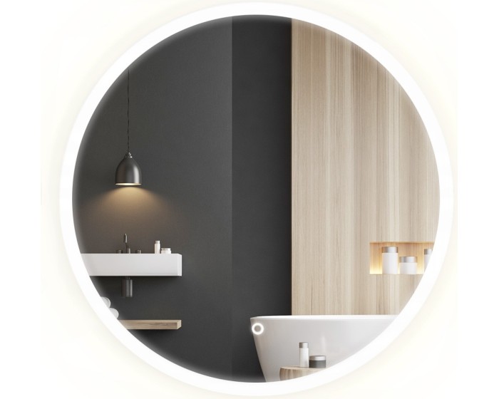 Kulaté dotykové zrcadlo s LED osvětlením Simple 70 cm