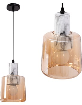 Závěsná lampa LA BELLE II růžová/mramor
