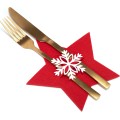 Vánoční obal na příbor Red Star 4 ks červený