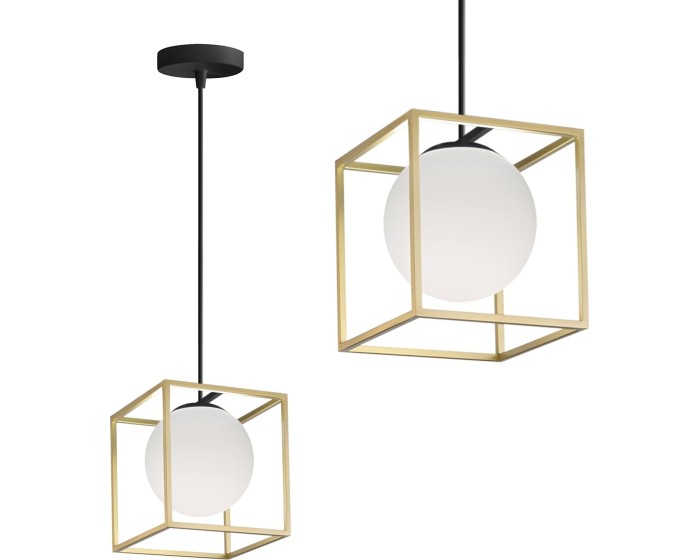 Závěsná lampa La Belle XVII zlatá/bílá