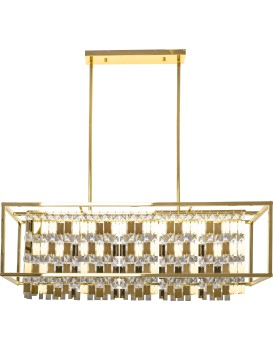 Závěsná křišťálová lampa QUADRA zlatá