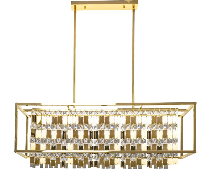 Závěsná křišťálová lampa QUADRA zlatá