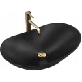 Keramické umyvadlo na desku Rea Royal Black Mat 61,5x35,5 cm matně černé
