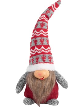 Vánoční skřítek ELF 066 - 30 cm šedý/červený