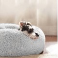 Kulatý pelíšek pro psy a kočky PLUSH vel. L 100 cm světle šedý